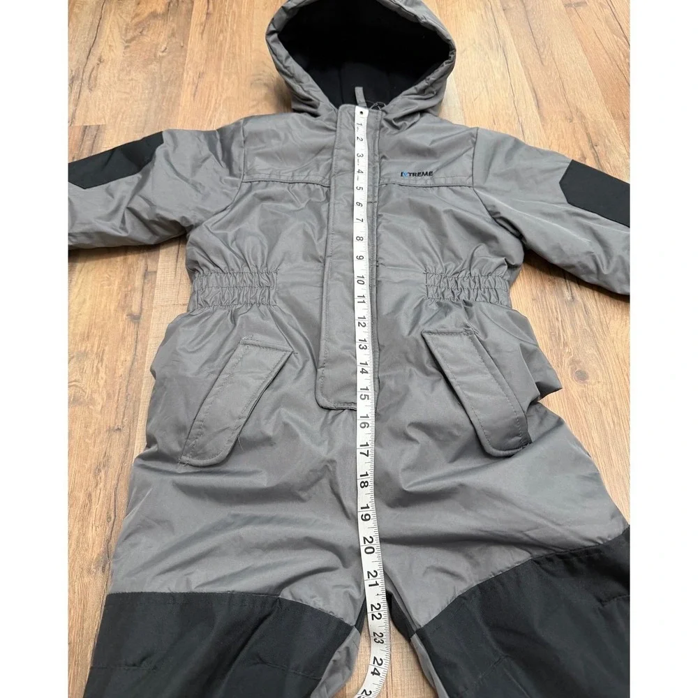 IXTREME Kids 4T Insulated Snowsuit Gray Black Hooded Winter Ski Snow Suit